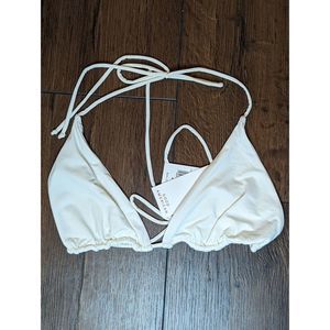 Good American Tiny Ties Triangle Bikini Top Swimsuit, L